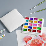 AOOKMIYA AOOKMIYA  Watercolor palette 12/20 grid ceramic palette with lid multifunctional art paint box easy to clean painting art supplies