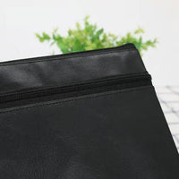Waterproof PU Leather Zipper Bag Portable Mens Document Bag A4 File Bag A5 Document Pouch