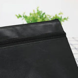 Waterproof PU Leather Zipper Bag Portable Mens Document Bag A4 File Bag A5 Document Pouch