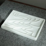 AOOKMIYA  Wavy Rectangle Ceramic Palette Mixed Color Paint Palette Tray Watercolor Gouache Acrylic Painting Art Supplies Chinese Painting