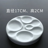 AOOKMIYA  Wavy Rectangle Ceramic Palette Mixed Color Paint Palette Tray Watercolor Gouache Acrylic Painting Art Supplies Chinese Painting