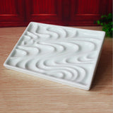 AOOKMIYA White Ceramic Watercolor Palette Artist Activities White Rectangular