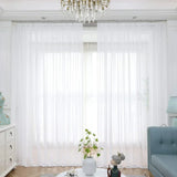 White/Grey Tulle Curtains for Living Room Children Bedroom Window Decoration Modern Chiffon Solid Sheer Kitchen Door Curtain