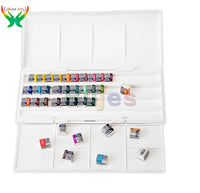 Winsor Newton 24/36/45 Color Solid watercolor pigment suit beginners' painting by hand portable iron box sub package art drawing