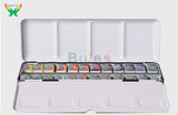 Winsor Newton 24/36/45 Color Solid watercolor pigment suit beginners' painting by hand portable iron box sub package art drawing