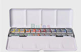 Winsor Newton 24/36/45 Color Solid watercolor pigment suit beginners' painting by hand portable iron box sub package art drawing