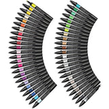 Winsor & Newton 48 Colors Essential Collection Promarker Brush Marker Double Tips (Soft nib/Hard chisel nib)