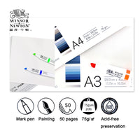 Winsor Newton 75g/m2 Professional Pigment Marker Book  50 Sheets A3/A4 Hand Painted Sketch Paper Office School Art Suppllies