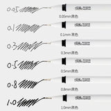 Winsor&Newton Black Color Fineliner Pen 0.05/0.1/0.3/0.5/0.8/1.0mm drawing design Pen  Waterproof ink