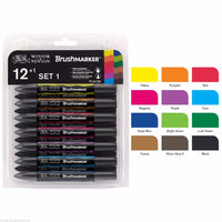 Winsor & Newton Brushmarker Set 6 Colors 12 Colors Soft Brush Markers Twin Tip Mid Pastel Skin Rich Tones