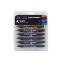 Winsor & Newton Brushmarker Set 6 Colors 12 Colors Soft Brush Markers Twin Tip Mid Pastel Skin Rich Tones