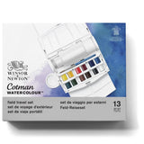 Winsor & Newton Cotman Watercolor Paint Set Field Travel Set 12 Color Half Pans Water Color Brush Mixing Palette Brush Washing