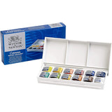 Winsor & Newton-Tinta Aquarela Sólida, Paleta De Viagem Portátil, Escova De Aquarela, Meia Panelas, Tinta Acuarela, 8 Cores, 12 Cores, 24 Cores