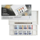 Winsor & Newton-Tinta Aquarela Sólida, Paleta De Viagem Portátil, Escova De Aquarela, Meia Panelas, Tinta Acuarela, 8 Cores, 12 Cores, 24 Cores
