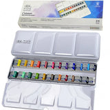 Winsor & Newton-Tinta Aquarela Sólida, Paleta De Viagem Portátil, Escova De Aquarela, Meia Panelas, Tinta Acuarela, 8 Cores, 12 Cores, 24 Cores