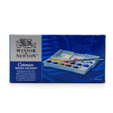 Winsor e Newton-Algodão Tinta Aquarela, Esboço Viagem Portátil, Meia Paleta Panelas, Pincéis Aquarela, Artista Acuarela, 12 Cores