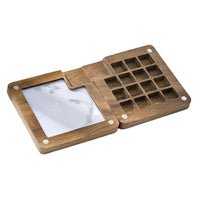 AOOKMIYA AOOKMIYA  Wood Palette Tray Wooden Paint Box  Paint Container Travel Paint Case Mixing 12 Grids