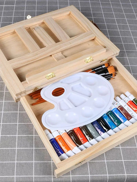 AOOKMIYA Wooden Easel Painting Easel Artist Desk Easel Portable Miniat