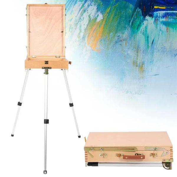 AOOKMIYA Artist Wooden Easel for Painting with Drawer Table Box Portab