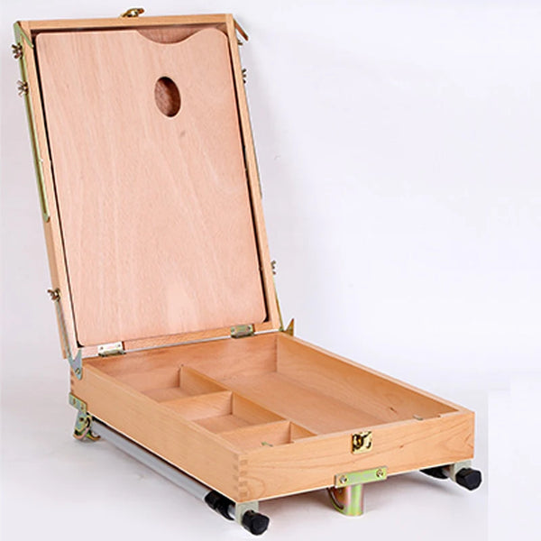 Art Supplies Box Easel Sketchbox Painting Storage Box Portable Wooden  Artist Desktop Case with 2 Drawers for Artist, Art Students