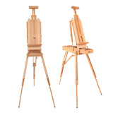 AOOKMIYA Wooden Easel Portable Folding Table Stand Oil Painting Sketch Box Tripod Easel Painting Stand Artist With Tray Art Supplies