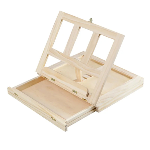 AOOKMIYA Wooden Table Easels For Painting Artist Folding Drawer Box Po