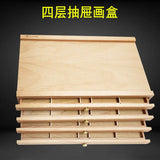 AOOKMIYA Wooden drawer drawing box pencil watercolor pen storage tool box beech wood adjustable easel art supplies for artist wood stand