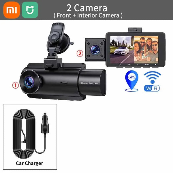 Xiaomi MIJIA 3 Channel Dash Cam Front Inside Rear 3 Way Car Dash Camer –  AOOKMIYA