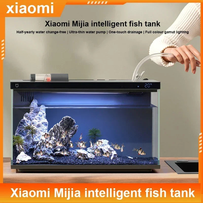 Xiaomi Mijia Smart Fish Tank controlled remote feeding temperature mon ...