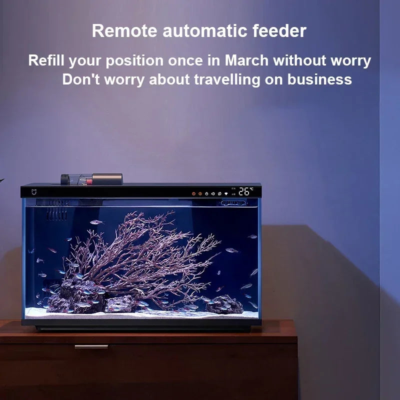 Xiaomi Mijia Smart Fish Tank controlled remote feeding temperature mon ...