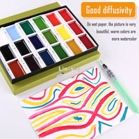 ZIG Kuretake High Quality Large-pan 48 Colors Solid Watercolor Paint Pigment, Sketch Drawing for Painting Art Supplies