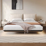 bed Quiet wind suspension  light luxury leather  modern simple master room suspended cream air soft wrap