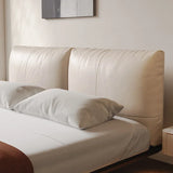 bed Quiet wind suspension  light luxury leather  modern simple master room suspended cream air soft wrap