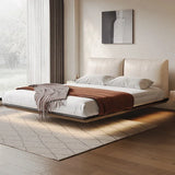 bed Quiet wind suspension  light luxury leather  modern simple master room suspended cream air soft wrap