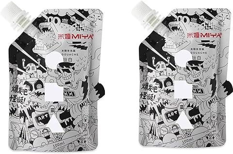200ml MIYA HIMI Jelly Gouache Paint Refill 2 Bag Colors Non Toxic Paints for Artists, Students, Opaque Painting(2 bags, each with 100 milliliters, totaling 200 milliliters)