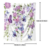 1pc Creative Flower And Butterfly Print Blanket, Contemporary Style Blanket, Soft And Comfortable Blanket, Travel Couch Bed Blanket, Office Home Decoration, Birthday Gift Blanket, For Boys, Girls, Adults, All Seasons Available