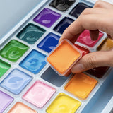 AOOKMIYA Himi Gouache Paint Set Jelly Cup 24 x 30mL - Blue case with 3 brushes AOOKMIYA.COM