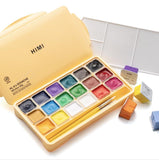 AOOKMIYA Himi Gouache Paint Set Jelly Cup 18 x 30mL - Yellow with 3 brushes AOOKMIYA.COM