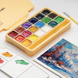 AOOKMIYA Himi Gouache Paint Set Jelly Cup 18 x 30mL - Yellow with 3 brushes AOOKMIYA.COM