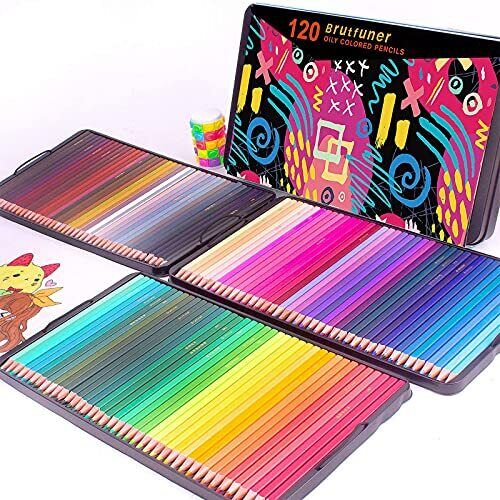Colouring Pencils,120 Brutfuner Square Barrels Coloured Pencils for Ad –  AOOKMIYA