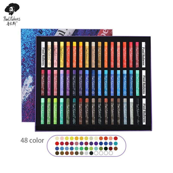 AOOKMIYA Paul Rubens BOX Oil Pastels 48+3 Color Kit Non Toxic with A5