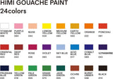 HIMI Gouache Paint Tube Set -24 Colors 12ml, with Rich 24colors, 24colors