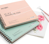 AOOKMIYA HIMI Gouache Pad 8.5X8.5''(98lb/160g) 50 Sheets Mix Paper Pad, Side Green AOOKMIYA.COM