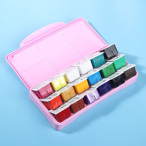 18 Colors Jelly Cup Gouache Paint Set 30ml Non-Toxic Gouache Watercolo –  AOOKMIYA