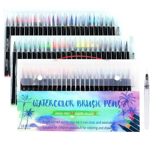 20/24/48 Colors Watercolor Brush Pens Art Marker Pens for Drawing Col –  AOOKMIYA