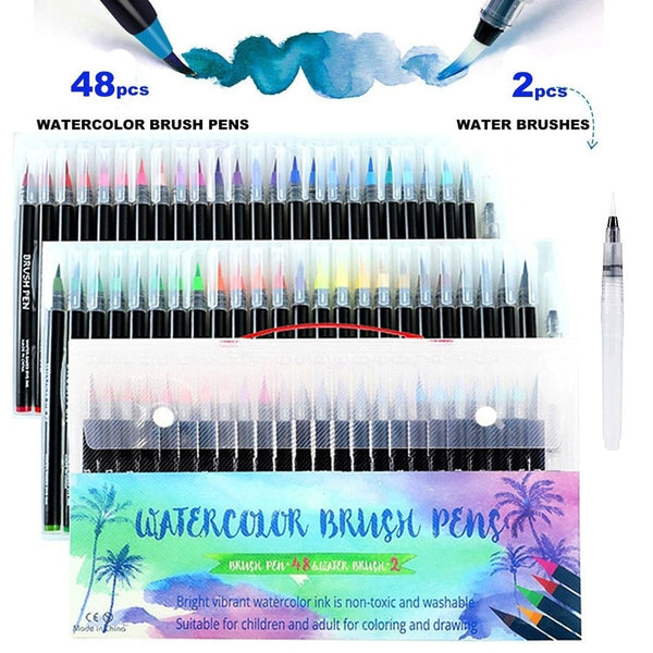 24 Colors Watercolor Marker Pens Water Coloring Flexible Tip Water Pen Art  Markers for Adult Coloring Books - China Marker Pens, Art Marker Pens