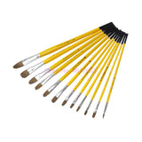 AOOKMIYA  200sets Weasel Hair Round Paint Brush Wooden Handle for Watercolor Paint Art Supplies Oil Brush Painting Brush 6pcs/set