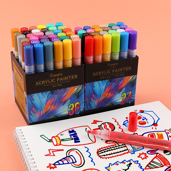 36 Colors Acrylic  Paint Marker pen for Ceramic Rock Glass Porcelain Mug Wood Fabric Canvas Painting