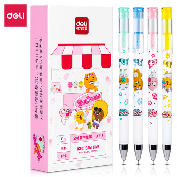 48 Pcs Cute Pens Deli Kakao Friends Gel Pen Korean Stationery Kawaii S –  AOOKMIYA