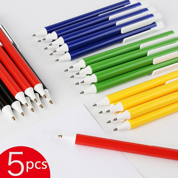5-piece of black ballpoint pen multicolor colored oil pen 0.5mm replaceable refill smooth multifunctional office stationery